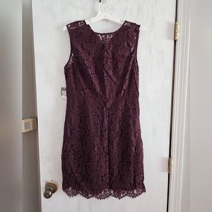 New york and company maroon lace dress